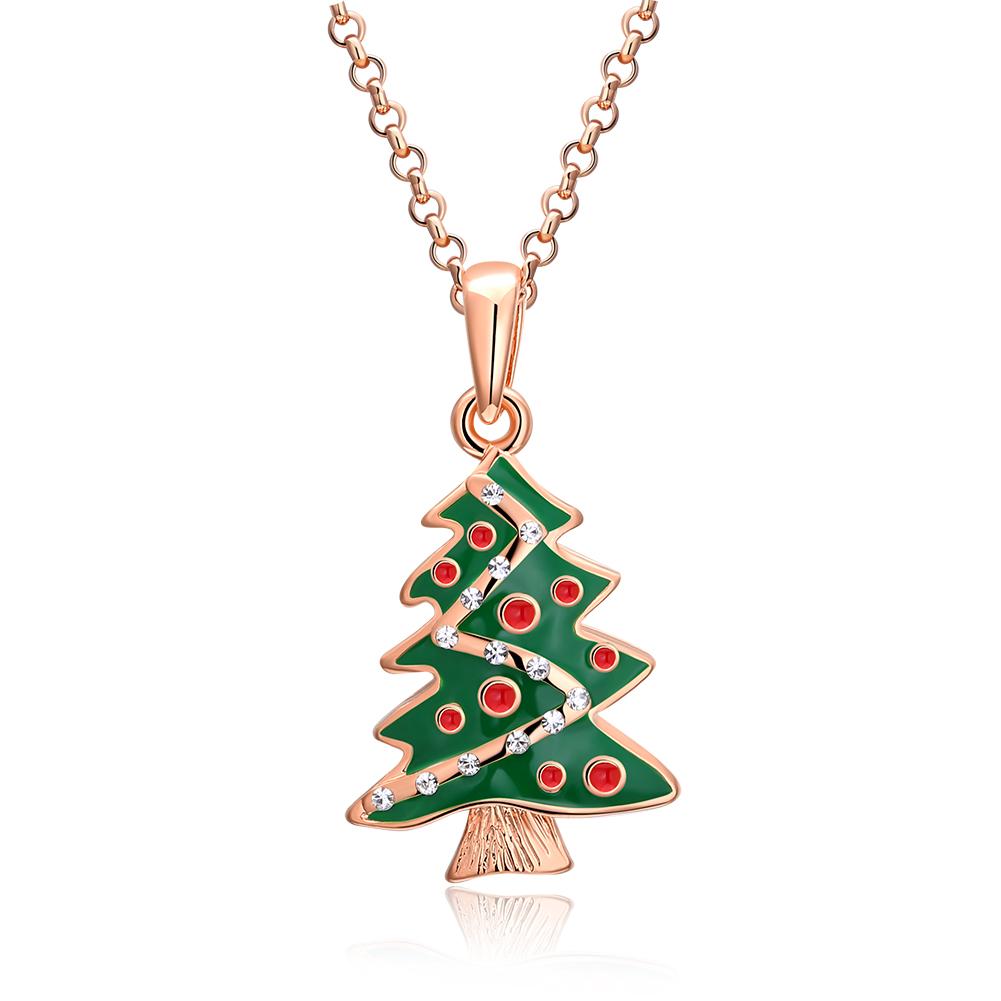 Christmas Tree Necklace in 18K Rose Gold Plated - Christmas Collection