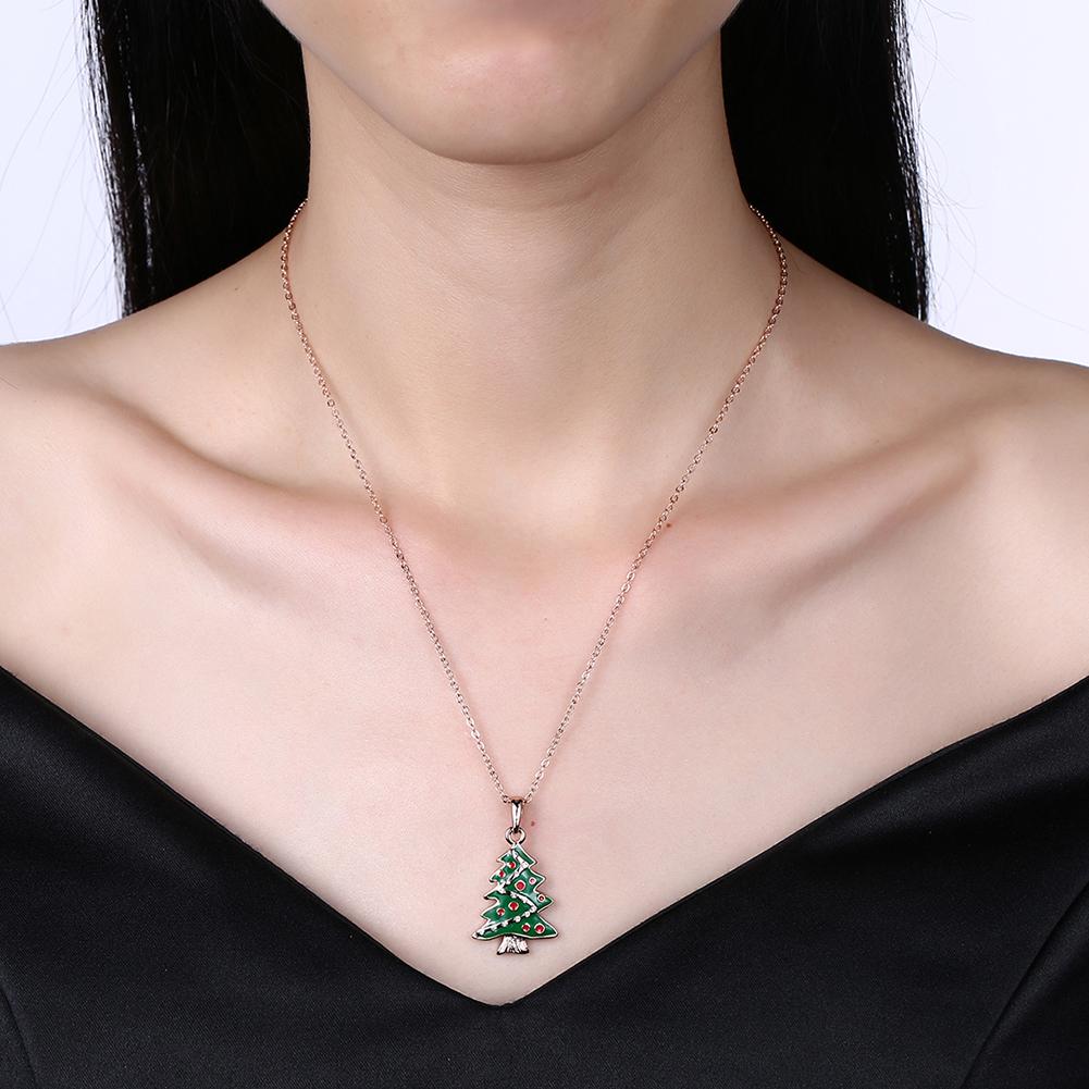 Christmas Tree Necklace in 18K Rose Gold Plated - Christmas Collection