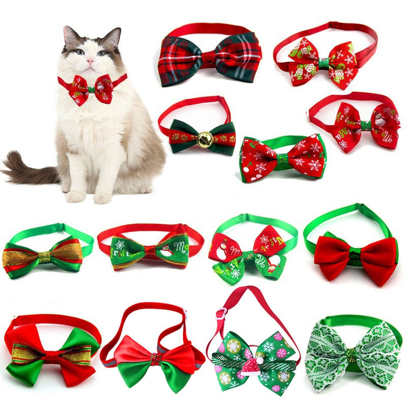 Pet Christmas Bow Collar