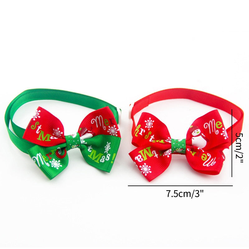 Pet Christmas Bow Collar